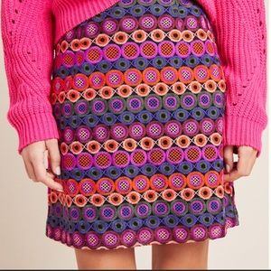 Anthro Hutch embroidered lace mini skirt
